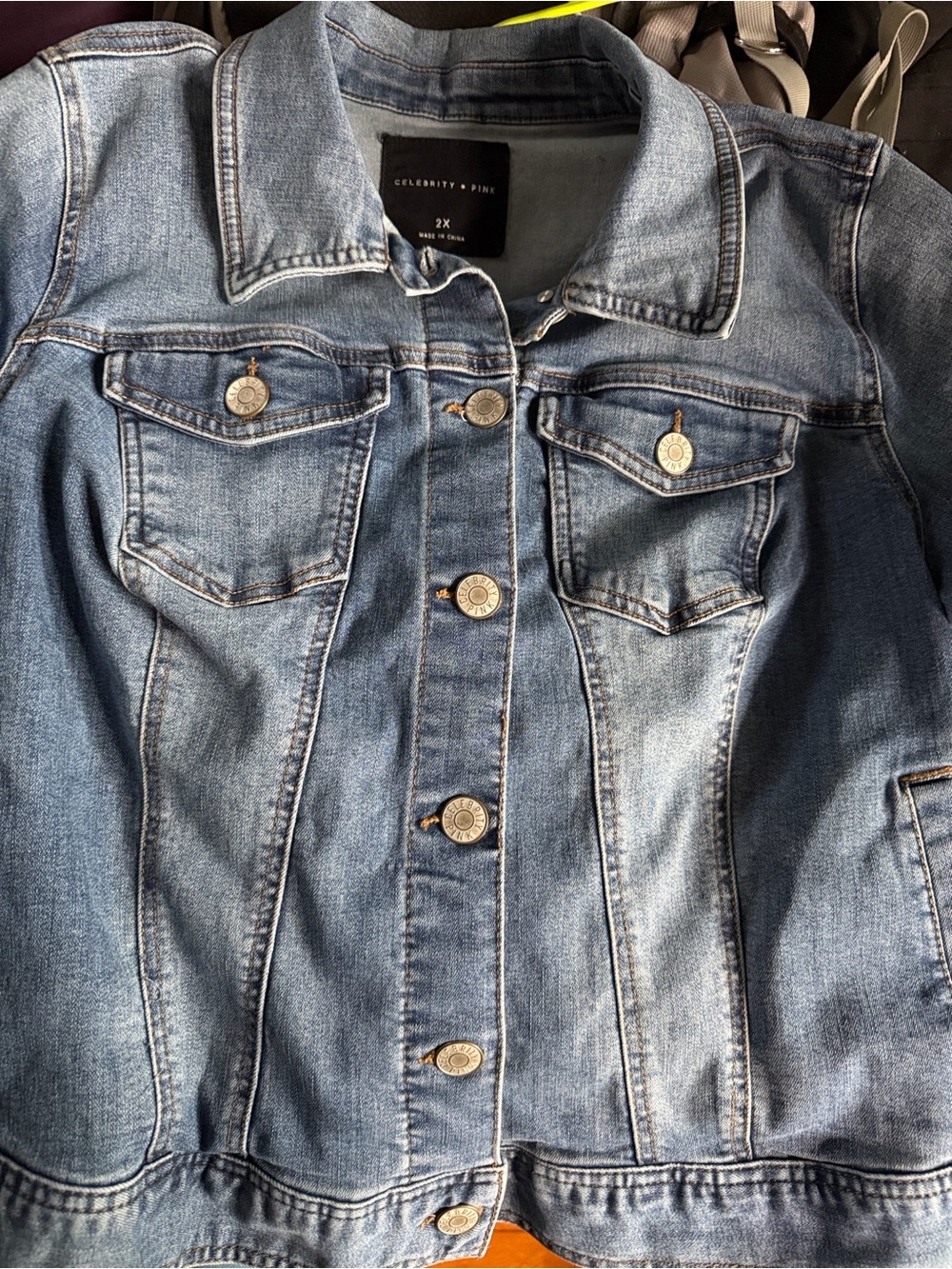 Celebrity Pink Light Wash Denim Jean Jacket